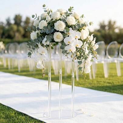 1个优质透明亚克力植物架，高底座花架，适用于客厅和婚礼走道，简约现代家居装饰