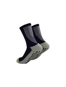 男女通用防滑硅胶足球/运动中筒袜，防滑设计 - 彩色 - 查看 4