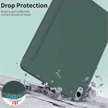 1pc Silicone Soft Case/Full Edge Protection/Honeycomb Texture Cooling/Protective Cover, Compatible With (Air4/5/6)/(7/8/9/10th Gen)/ 11 1A16(2025)/IPad12 11-Inch(2026)/ Air 11-Inch(2026) - Dark Night Green - View 3