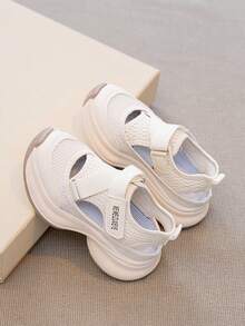 2026夏季新款儿童运动凉鞋，厚底休闲鞋，防滑男童跑步鞋，时尚女童厚底运动鞋，校园学生婴儿凉鞋 - 米色 - 查看 5