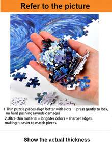 1000pcs Jigsaw Puzzle Toy, Size 70cm*50cm, Oil Painting Landscape & Cartoon Pattern, Adult Stress Relief, Decorative Art, Suitable For Halloween, Christmas, Birthday Gifts - Multicolor - View 5