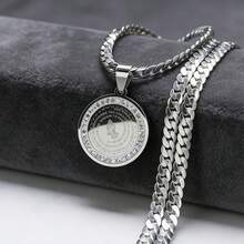 1pc Prayer Hand Pendant Necklace, Unisex Hip Hop Party Gift - Silver - View 2