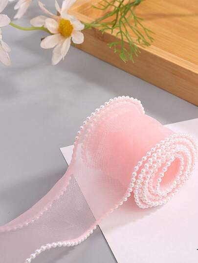 1 cuộn ruy băng đuôi cá trang trí ngọc trai, ruy băng hoa viền ngọc trai dùng làm kẹp tóc, ruy băng lượn sóng tự làm, ruy băng gói quà, ruy băng trang trí, thích hợp dùng làm kẹp tóc, nơ, đám cưới, Ngày Valentine, Ngày của Mẹ, Năm mới, Sinh nhật, băng đô, hoa, quà tặng, bánh ngọt và các loại bánh nướng, nơ, tự làm, hộp quà và bó hoa, Halloween, Giáng sinh