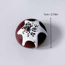 逼真PU巧克力奶油麻糬，圆形面包慢回弹减压挤压玩具，散发高级糕点香味，质地柔软，非常有趣 - 彩色 - 查看 4