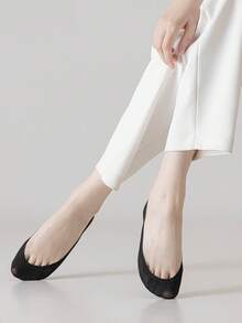 1/3/6双装春夏冰丝船袜，女士防滑，防后跟滑脱，隐形袜，薄款低帮袜，透气凉爽袜 - 彩色 - 查看 11