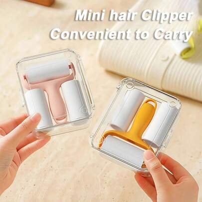 一套包含替换滚轮，1个滚轮手柄+3个替换滚轮，适用于去除宠物毛发、静电吸附，强力粘纸，可用于清洁衣物和家具，手动滚轮，家居及礼品之选，时尚设计