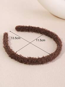 1个纯色毛绒发箍，简约百搭日常佩戴发圈 - 彩色 - 查看 4