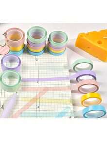 10000mm/2 Rolls Ultra-Thin Index Tabs, Tearable Transparent Adhesive Sticky Notes, Waterproof Writable Random Color Fluorescent Marking Tape, Fluorescent Wide Tape, Whiteboard Tape, Multi-Color Thin Tape, Suitable For Whiteboard Dry Erase Board Accessories, Chart Tape - 0.8cm - View 8