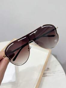 1pc Women's Casual Retro Hollow Butterfly Frame Fashion Fashion Glasses, Suitable For Daily Wear And Street Photography - Gold - View 5