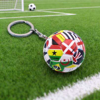 1pc Football Keychain, Sports Keychain, Car Keychain, Keychain, Pendant, Gift, Keyring, World Cup Merchandise Keychain
