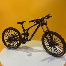 1pc New Alloy Bicycle Model, Realistic Mountain Bike, Downhill Bike, Road Bike, Cycling Decor, Gift, Party Favor, Birthday Present, Easter Small Gift - Black - View 2
