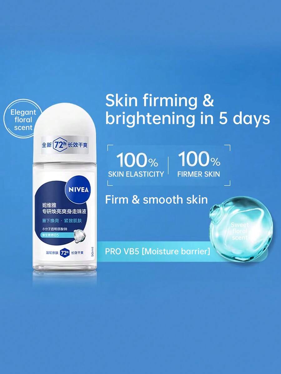 Nivea Underarm Roller Balls For Women And Men, Antiperspirant And Odor Removal, Dry Rolling Beads-50ml - Da săn chắc - Xem 1