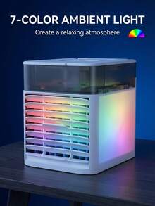 SOKANY 3秒速冷！便携式个人空调风扇，USB供电，带LED灯和顶部注水设计，无需滤芯，适合家庭、办公室和旅行使用。 - 檯面風扇 - 查看 7