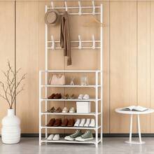 Un estante para zapatos y perchero de estilo elegante y fácil de instalar para uso doméstico. - Blanco - Ver 13