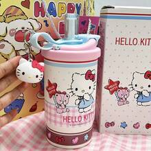 名创优品三丽鸥保温杯可爱卡通Hello Kitty肉桂狗保温吸管杯不锈钢真空保温杯便携式车载咖啡杯水瓶礼品430毫升/15盎司 - 彩色 - 查看 5