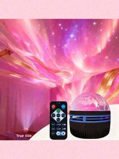  1pc Northern Lights Galaxy Projector, Multi-Lighting Effects, 2-In-1 LED Starry Sky Projector With Remote Control And Nebula Lamp, Suitable For Bedroom/Gaming Room/Home Theater/Ceiling/Birthday/Party Nightlight