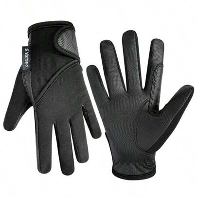 1 Pair Thin Breathable Gloves Suitable For Running, Equestrian, Golf, Made Of High-Quality Wear-Resistant PU And Fabric
