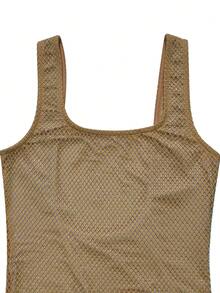 Elegante y sexy vestido de fiesta con tirantes, malla con lentejuelas, brillos y strass, cuello halter, para mujer, ideal para fiestas, cumpleaños y graduaciones - Dorado - Ver 5