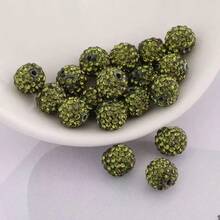 100颗10毫米陶瓷水钻珠，DIY手链项链饰品配件 - 100顆滿鑽陶泥珠 - 查看 28