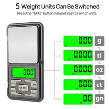 1个200克高精度多功能电子秤，珠宝秤，迷你不锈钢数字秤，口袋秤，黄金秤，便携式口袋秤，医用及珠宝电子秤，厨房秤，实用工具，厨房用品，精确测量食品配料，口袋电子秤，适用于珠宝称重，便携式 - 彩色 - 查看 9