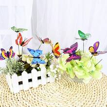 10/25 pezzi Picchetti a forma di farfalla - Brillano al buio, perfetti per decorazioni da giardino e prato, senza bisogno di alimentazione elettrica - Stili multipli - Visualizzare 4