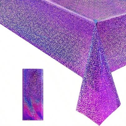 1片/3片装紫色一次性塑料桌布，长方形派对桌布，适用于生日、节日活动、装饰、派对、婴儿派对、野餐、情人节等场合，尺寸137*220厘米