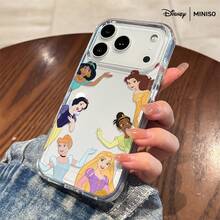 Miniso Disney Princess Group Wave Design Phone Case Suitable For IPhone 17/17 Pro/17 Pro Max/17 Air/16/15/14/13/12/11/X Series Iphone 17 Pro Max Case Iphone 17 Pro Case Iphone 17 Case Stocking Stuffers The Girlfriend - Clear - View 5