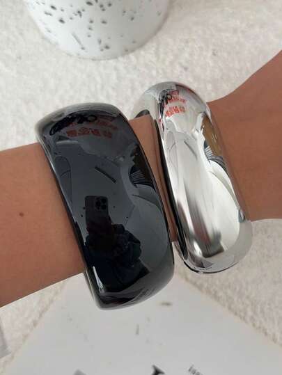 1件波西米亚几何夸张弧形树脂手镯，奢华优雅，适合婚礼、派对、度假、休闲、街头风格，女士及情侣适用，节日、生日等场合皆宜，百搭礼物。