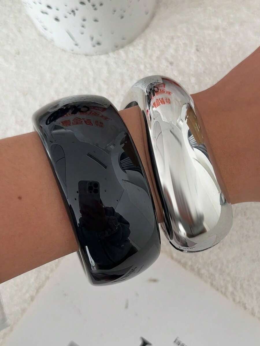 1件波西米亚几何夸张弧形树脂手镯，奢华优雅，适合婚礼、派对、度假、休闲、街头风格，女士及情侣适用，节日、生日等场合皆宜，百搭礼物。 - 手鐲 - 查看 1