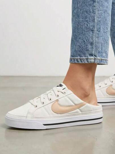  Nike Court Legacy 復古 舒適百搭 休閒運動 一腳蹬 板鞋 女款-DB3970-002