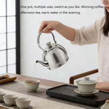 Haus Roland Ấm đun nước nhỏ gọn, tinh tế, làm bằng thép không gỉ 304, dung tích 1 lít, thích hợp sử dụng trên bếp ga, bếp từ. - Màu cát - Xem 4