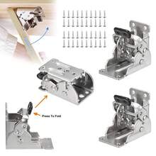 4Pcs 90° Self-Locking Folding Hinges Heavy Duty Table Chair Leg Bracket Hardware - View 11