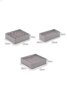 Grey Clothes Storage Box With Inner Lingerie Compartment - Grey - View 10