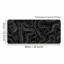 Artistic Curved Extra Large Mouse Pad, Gaming Desk Mat, Big Keyboard Pad, Washable, Rubber Non-Slip Bottom, Stitched Edge, Gift Mouse Pad, Desk Protector, Study Pad, Multiple Sizes Available, Computer Keyboard Mat, Laptop Pad - Artistic Curves In Black - View 9