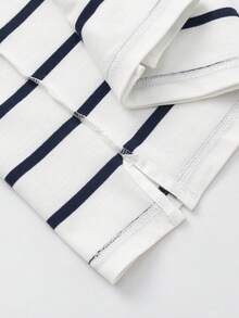 Balabala Tween Boys Summer Striped Polo T-Shirt 2026 Comfortable Soft Cool Breathable Top - Blue and White - View 8