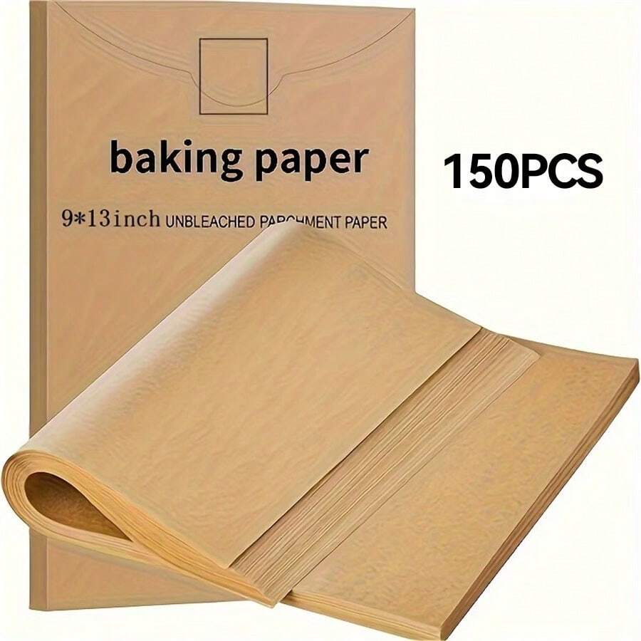 Set Of 150 Pre-Cut Parchment Baking Paper, 5.9x7.87 Inch Unbleached Non-Stick, Half Sheet Baking Sheet Size, Suitable For Baking, Cooking, Grilling, Air Fryer, Steamer, Deep Fryer Accessories For Baking, Cooking, Grilling, Air Frying, And Steaming - Nhiều màu - Xem 1
