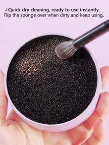 2pcs/1pc Makeup Brush Dry Cleaning Sponge Box, Quick Cleaning Of Brush Residue Without Water, Brush-Friendly, Soft & Portable, Reusable, Gift, Travel, Economical Item, Travel Essential - Multicolor - View 2