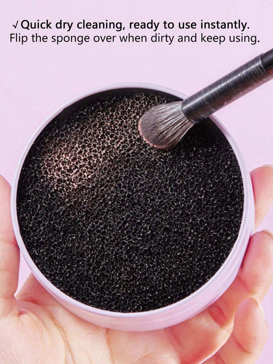 2pcs/1pc Makeup Brush Dry Cleaning Sponge Box, Quick Cleaning Of Brush Residue Without Water, Brush-Friendly, Soft & Portable, Reusable, Gift, Travel, Economical Item, Travel Essential