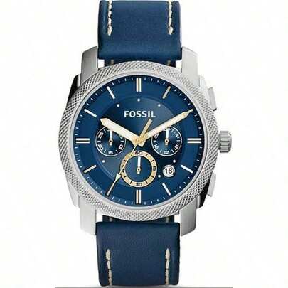  Fossil Men's Quartz Leather Three-Hand Watch Stainless Steel Case/Scratch Resistant Glass FS5262