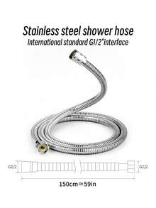 3pcs Multi-Function Shower Head Set, 4-Setting Handheld Shower Head + 1.5m Stainless Steel Hose + Drill-Free Wall Mount Bracket - Silver - View 6