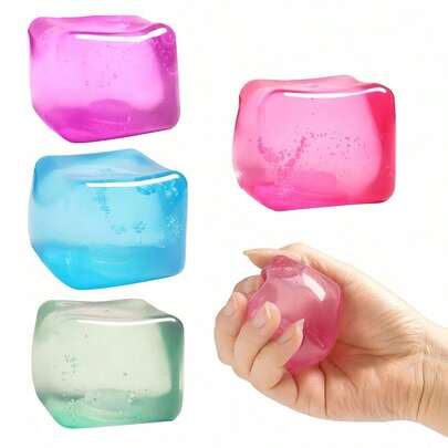 Stress Relief Squeeze Toy Handheld Desktop Toy Sensory Fidget Toy For Relaxation Square Squeeze Game Stress Relief Cube Ice Cube Shaped Made Of Super Elastic Squeezing Material Effectively Relieves Anxiety Suitable For Men Women Family Gatherings Holiday Parties As Holiday Gifts Party Favors Classroom Rewards Fidget Toys