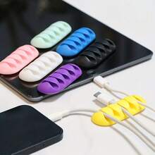 1/3/7pcs 5-Hole Cable Clips, Desktop Cable Organizer, Suitable For Home, Office, Dorm, Car, USB, Earphone, Charging Cable, Data Cable Management Clips - Multicolor - View 6