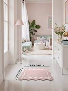 1件粉色蝴蝶结波浪图案卧室地毯，清新可爱风格长款厨房地垫，适用于浴室、厨房、户外、室内、走廊、卧室、客厅、门口，可机洗厨房地毯，易于清洁的门垫 - 彩色 - 查看 13