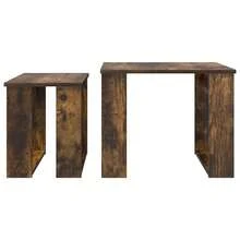 CROISSANCE Ensemble de tables basses 2 pcs Chêne fumé Bois d'ingénierie - Tabac - Voir 10