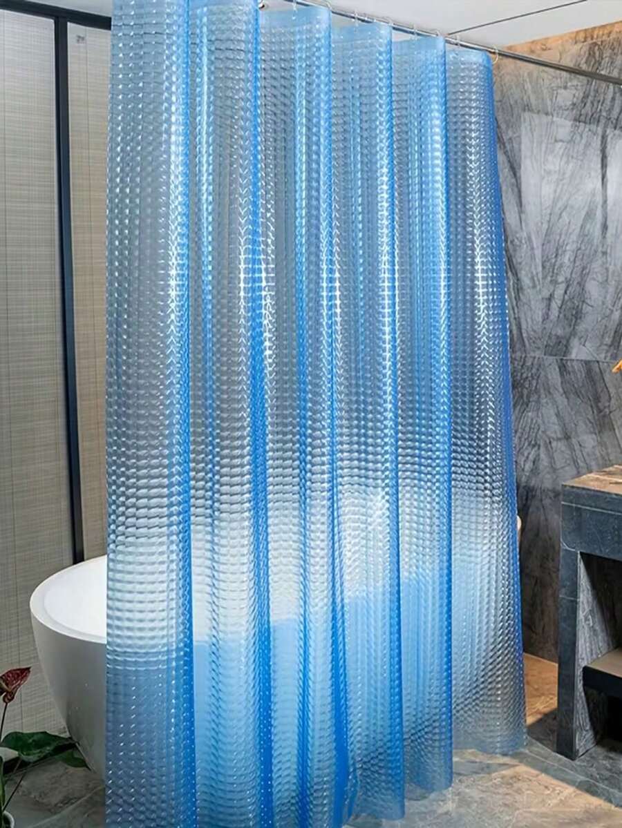1件EVA透明3D猫眼幻彩浴帘，半透明美观，保护隐私，现代设计，适用于民宿、酒店浴室，防水EVA材质，浴缸浴帘，冰块水晶纹理半透明浴室隔断帘