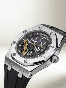 GUANQIN 1pc Men's Waterproof Luminous Hollow Watch, With Calendar Multifunction Dial, Wear-Resistant Stainless Steel Case, Fashion Business Luxury Sports Minimalist Casual Men's Mechanical Watch, Suitable For Halloween, Christmas, Father's Day, Birthday, Back To School, Students, Holidays, Valentine's Day, Dating, Business, Daily, Gifts, Music Festivals, Wedding Season And Other Occasions - one-size - View 3