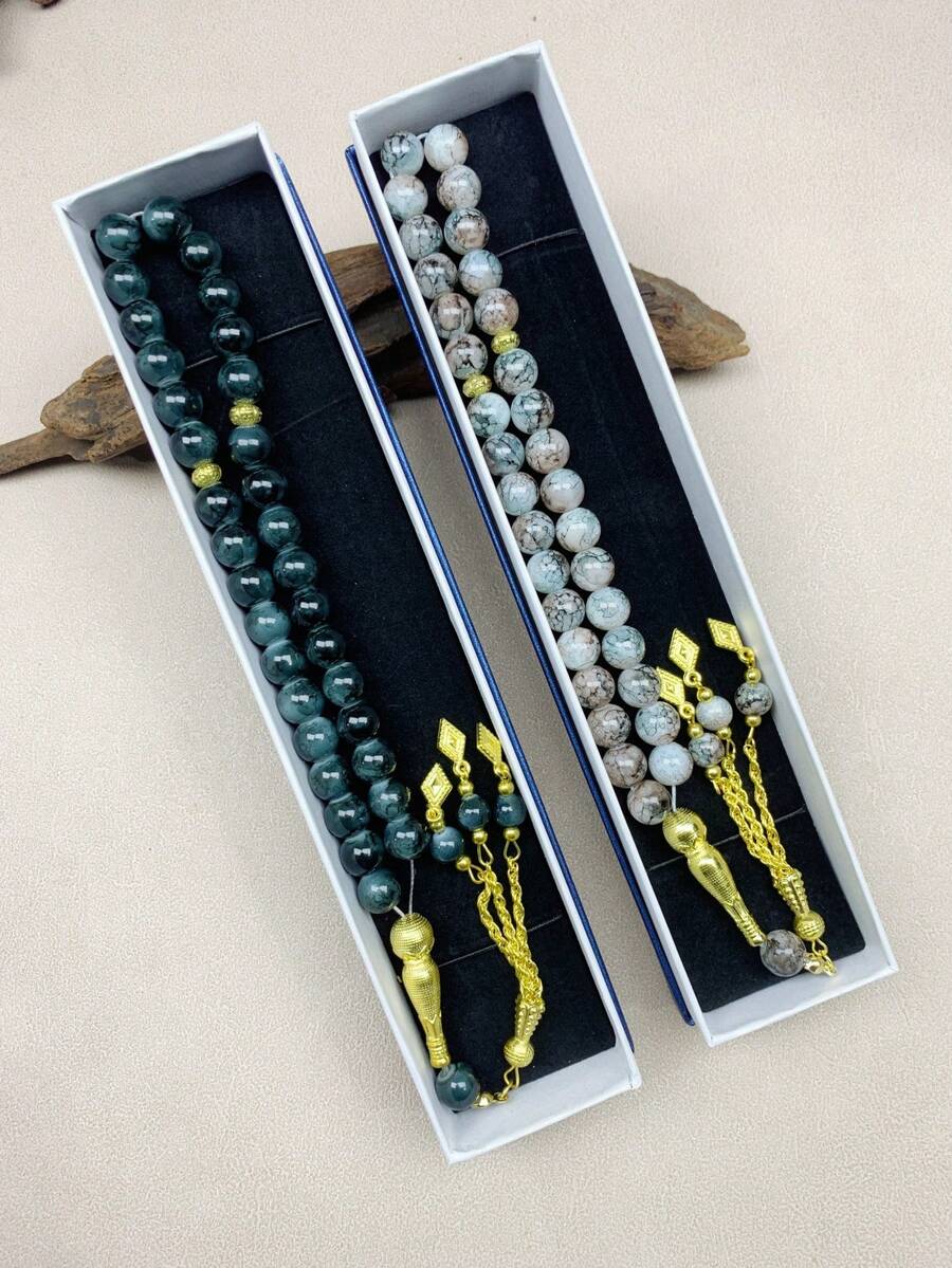 1条33颗10毫米穆斯林念珠手链，高品质礼盒包装，是开斋节、宰牲节、万圣节、圣诞节的理想礼物。 - 33顆禮盒款 - 查看 1