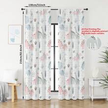 2PCS Nordic-Style Dinosaur Pattern 2D Flat Printed Curtains, Warm And Lovely Children's Room Semi-Blackout - Multicolor - View 10