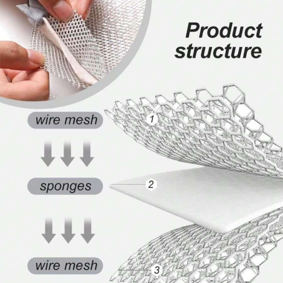 Biaoyun 2025 New Multipurpose Wire Dishwashing Rags, Wet And Dry, Metal Scrubbing Pads Sponge Cloths Towels, Non-Scratch Wire Rags For Home Kitchen Dishes, Sinks, Pack Of 10 - Trắng - Xem 1