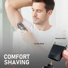FollowBreak 三合一男士电动剃须刀，男士理发器，USB男士剃须刀，鼻毛修剪器，3种刀头，可拆卸清洗，带LED显示屏，可去除耳毛、鼻毛、眉毛和面部毛发，适合作为父亲节礼物 - 多色 - 查看 5